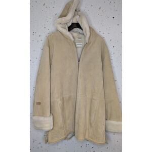 St Johns Bay XL Suede Coat Lined Faux For Hooded Pockets | 251001